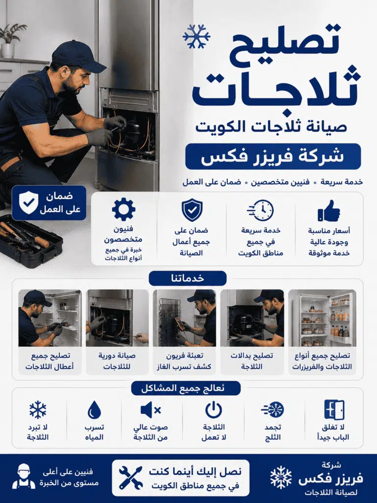 قياس حرارة الفريزر والثلاجة أثناء تصليح الثلاجات بالكويت
